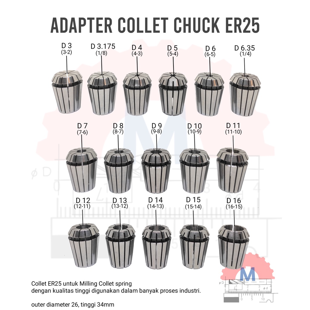 ER25 Spring Collet Adapter collet chuck ER 25 Collet CNC