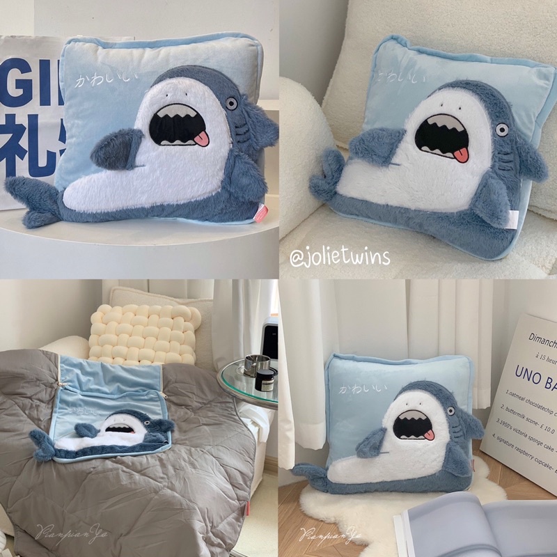พร้อมส่ง🦈หมอนผ้าห่ม ฉลาม Shark น่ารัก ผ้าคลุม ขนนุ่มนิ่ม น่ากอด 57001