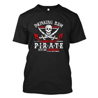 [COD] เสื้อยืดแขนสั้นลําลอง ผ้าฝ้าย 100% พิมพ์ลาย Drink Rum Pirate พลัสไซซ์ ของขวัญวันเกิด สําหรับผู้ชาย