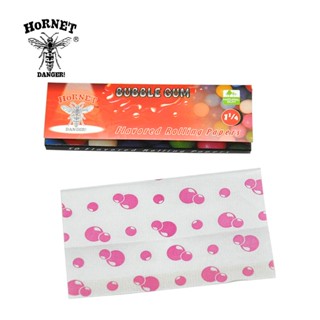 กระดาษโรล Hornet กลิ่นหมากฝรั่ง 78 มม 50 แผ่น/ตลับ 🌿 Hornet Bubble Gum Flavored Rolling Papers 78mm 50 Leaves/Booklet