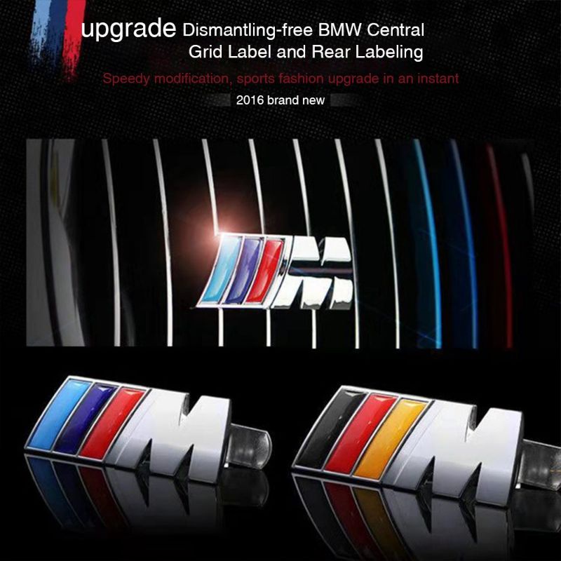 สติกเกอร์โลโก้โลหะ M power Motorsport สําหรับติดกระจังหน้ารถยนต์ BMW M3 M5 E46 E30 E34 E36 E39 E53 E