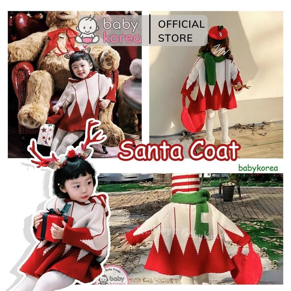 Santacoat เสื้อขนสัตว์คริสต์มาสผลิตในเกาหลีสําหรับเด็กทารกตั้งแต่ 10-25 กก. BABYKOREA แฟชั่นเด็ก