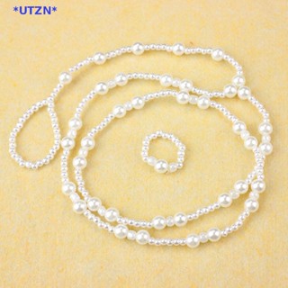 UTZN&gt; Pretty Pearl Barefoot Sandal Anklet Ankle Bracelet Foot Chain Toe Ring Jewelry new