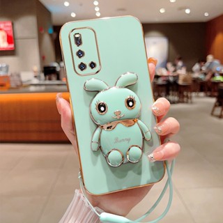 เคสโทรศัพท์มือถือ ลายการ์ตูนกระต่าย พร้อมสายคล้อง หรูหรา สําหรับ Vivo V15 V17 V19 V15 Pro V19 NEO