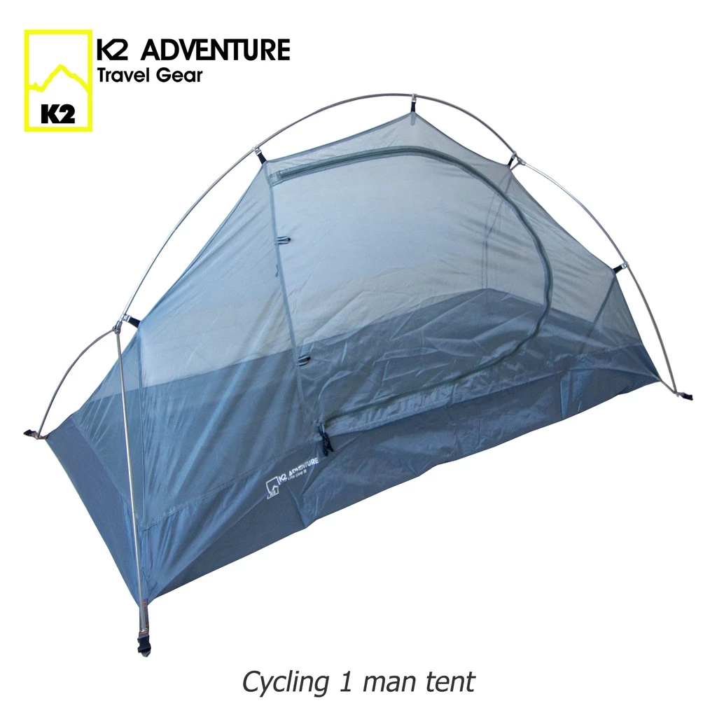 เต็นท์จักรยาน K2 ADVENTURE รุ่น Cycling สีฟ้า นอน 1 คน น้ำหนักเบา เสาอลู กันฝน กันลมสำหรับนักเดินป่า thumbnail 6