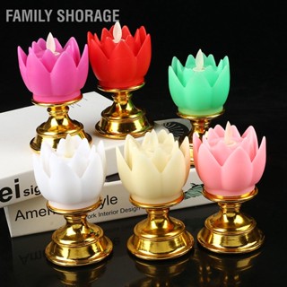 Family Shorage  Family Shorage โคมไฟดอกบัว LED สีสันสดใส แสงธรรมชาติที่นุ่มนวลเหมือนจริงปลอดภัยไร้กลิ่นโคมไฟพระพุทธรูปที่ทนทานสำหรับห้องนอนห้องนั่งเล่นสำนักงาน