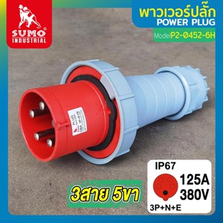 พาวเวอร์ปลั๊ก 3สาย 5ขา 125A รุ่น P2-0452 (ตัวผู้) SUMO