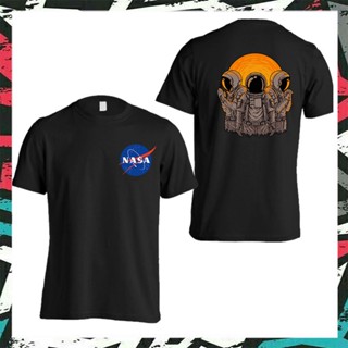 เสื้อยืดสีขาว - NASA x Astronautเสื้อยืดผ้าฝ้าย streetwear เสื้อยืดชายหญิง unisexเสื้อยืด_54