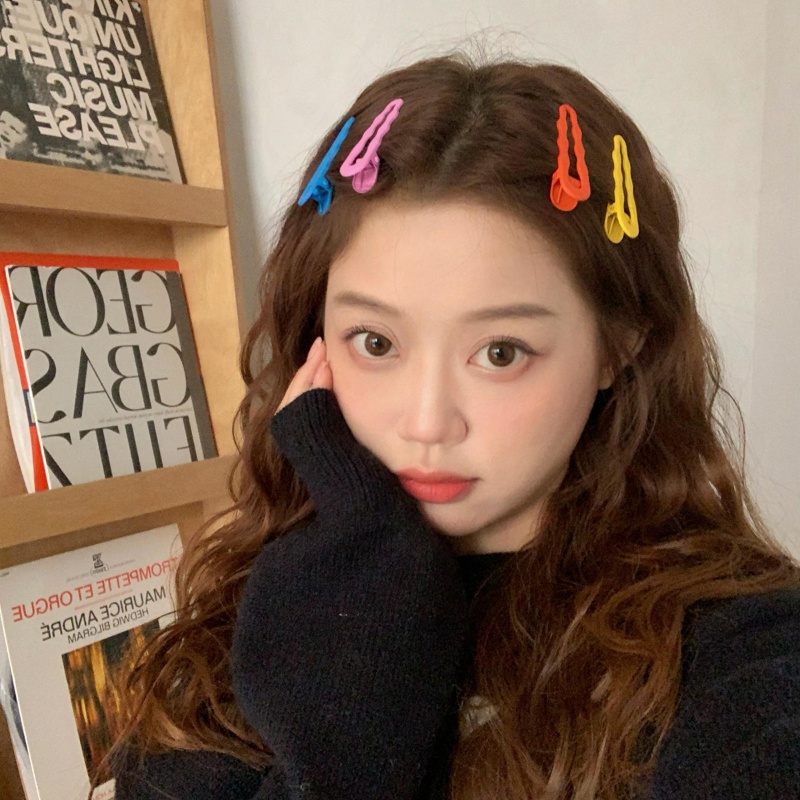 Cute Candy Color Wavy Hair Clip Girl Bangs Clip Hair Clips Side Clip Broken Makeup Clip Hair Accesso