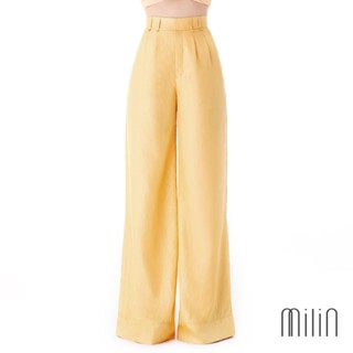 [MILIN] Liman Pants Wide leg high waist pants กางเกงเอวสูง ทรงขากว้าง ตัดต่อชายกางเกง