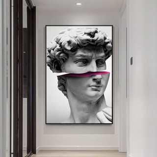 ใหม่ โปสเตอร์ผ้าใบ รูปปั้น david vaporwave สไตล์โมเดิร์น สําหรับตกแต่งผนังบ้าน