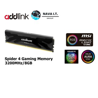 COINSคืน15%⚡FB9JMZV6⚡ ADDLINK DDR4 SPIDER 4 GAMING MEMORY 3200MHZ/8GB รับประกันตลอดการใช้งาน