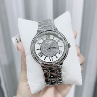 💥นาฬิกาข้อมือผู้หญิง NEW GUESS Satinless Steel Crystal