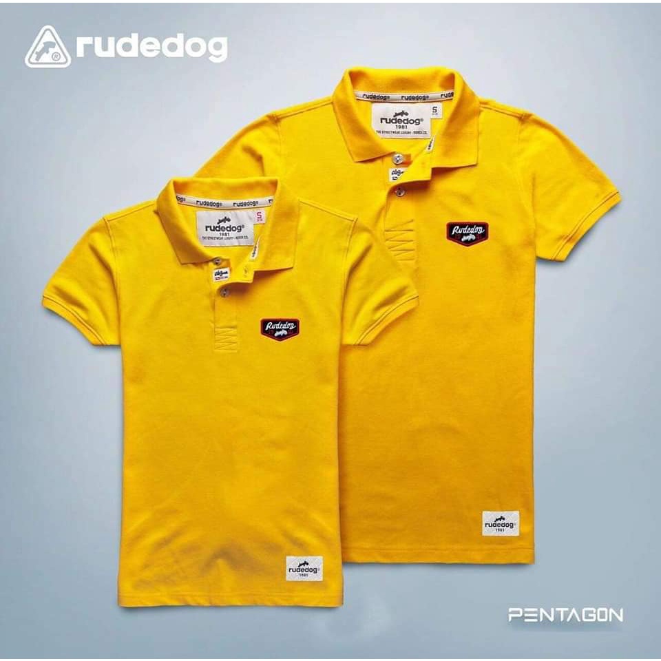 Rudedog เสื้อโปโล หญิง ชาย สีเหลือง รุ่น Pentagon
