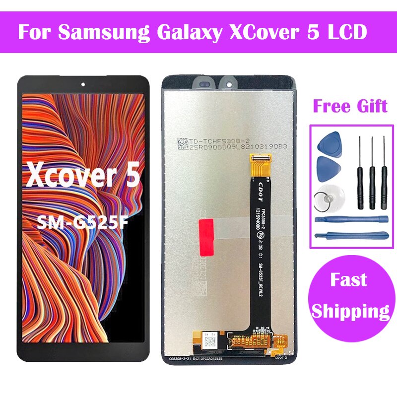 หน้าจอสัมผัสดิจิทัล LCD 100% สําหรับ Samsung Galaxy xcover 5 SM-G525F