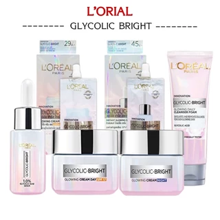 L'OREAL Paris Glycolic-Bright ลอรีอัล ปารีส ไกลโคลิคไบรท์เซรั่ม-ไบรท์แมทลูมิไนซิ่งครีม ขนาด 6-150 ml.