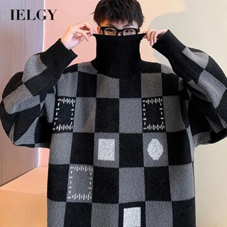 Ielgy เสื้อกันหนาว คอเต่า ลําลอง ทรงหลวม หนา สําหรับผู้ชาย