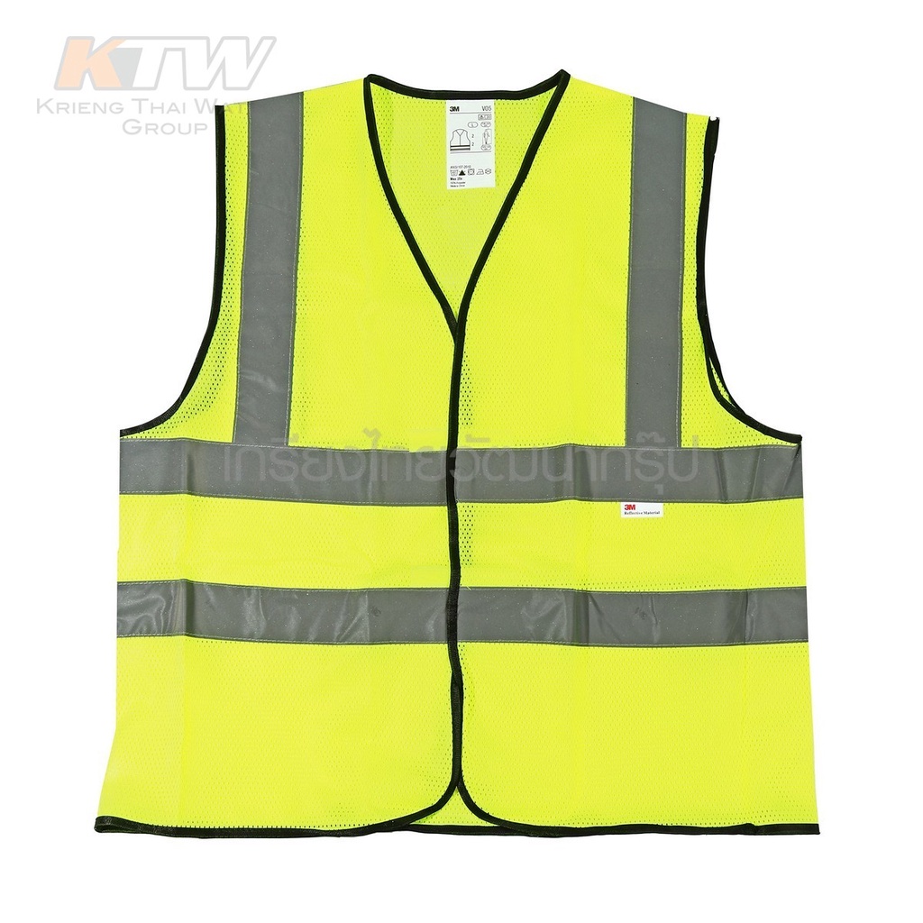 เสื้อกั๊กสะท้อนแสง 3M สีเหลืองมะนาว L 2925