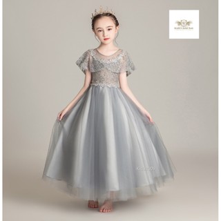 Siver Gray Dress for Girls เดรสเด็ก ชุดกระโปรง+ที่คาดผมตละแบบ สวมใสง่าย แบบสวย Party, Cocktail, Piano, Dress Girls ขน...