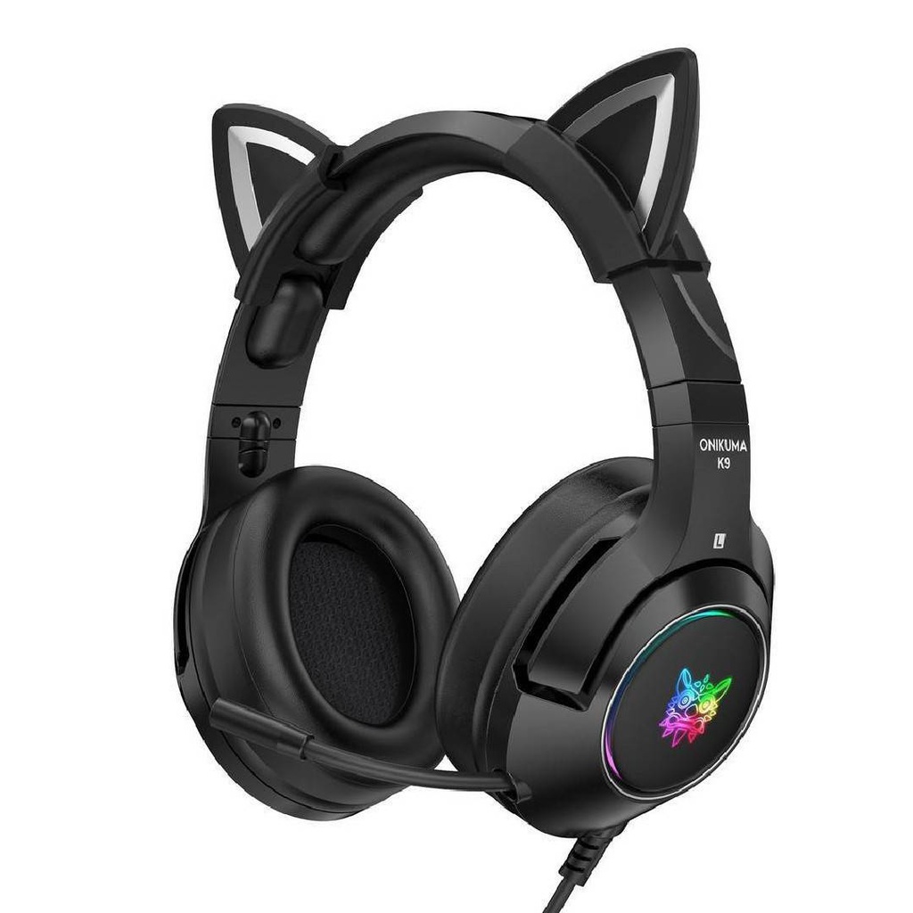 ONIKUMA K9 RGB Gaming Headset หูฟังเกมมิ่ง ใช้งานได้ทั้ง PC / Mobile / PS4 / XBOX / Nintendo Switch หูแมว ประกันศูนย์ไทย