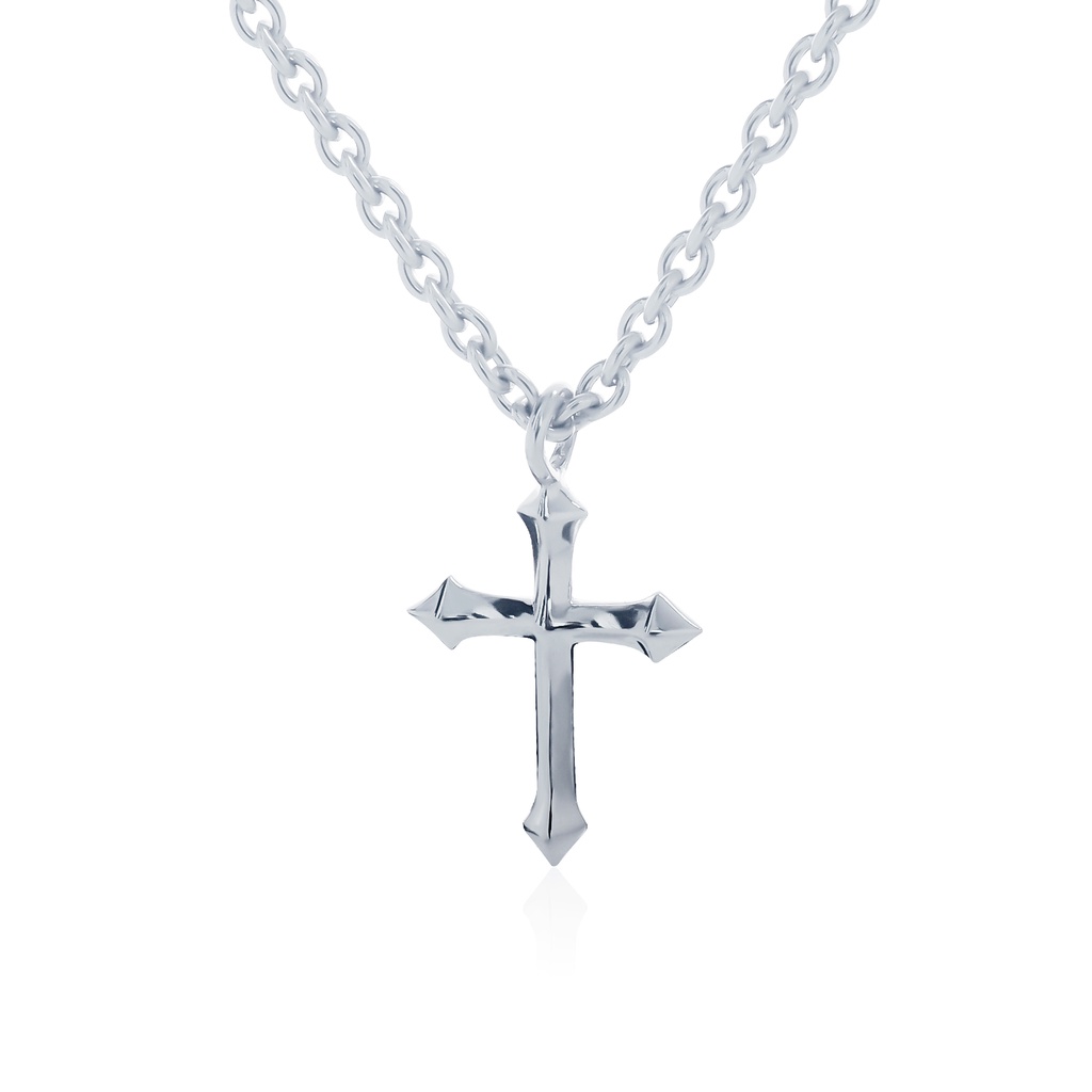 the Glory Cross Necklace 45 - 50 cm สร้อยคอเงินแท้ 925 ทำมือแฮนด์เมด พร้อมจี้ the Glory Cross ลายโซ่คลาสสิกชุบไวท์โกลด์