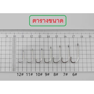[[ PongFishing ]] ตัวเบ็ดตกปลาเล็ก ก้านยาว เกี่ยวเหยื่อสด ตูดห่วง เบอร์ 6 - 12 คม แข็ง ผูกง่าย ซองละ 10 ตัว