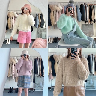 ✨Mila puffy mink sweater ☁️❄️ สเวตเตอร์ขนมิ้ง เนื้อนุ่ม อุ่นมาก ไม่คัน✔️✔️