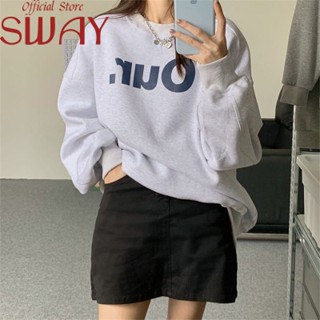 SWAY  เสื้อกันหนาว เสื้อฮู้ด ใส่สบายๆ หลวม  รุ่นใหม่ Stylish Trendy ทันสมัย A28J00L 36Z230909