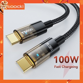 Toocki สายเคเบิล 100 W Usb C เป็น Type C Pd ชาร์จเร็ว Usb - C Type - C สําหรับ Xiaomi Mi 10 Pro Samsung S20 Macbook Pro