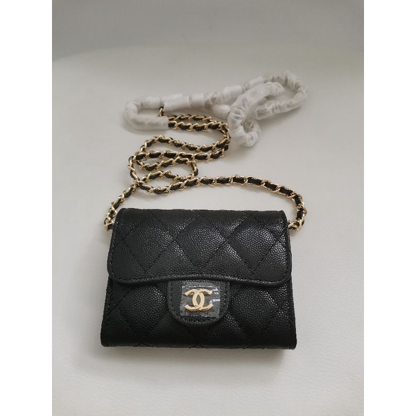 Chanel mini wallet with gold chain