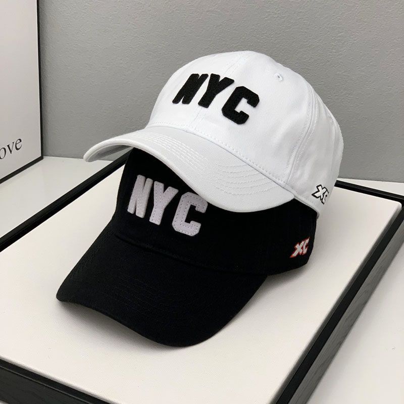 หมวกเบสบอลลําลอง แบบนิ่ม พิมพ์ลายตัวอักษร NYC สไตล์เกาหลี สําหรับผู้หญิง และผู้ชาย