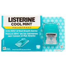 Listerine Cool Mint Pocketpacks แผ่นระงับกลิ่นปาก ช่วยให้ปากสดชื่น 1 กล่องมี 24 แผ่น จากอเมริกาค่ะ