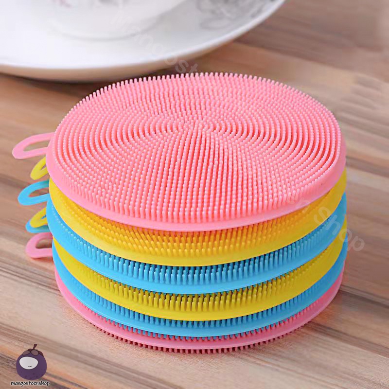 Sponge Scrubber ซิลิโคนล้างจาน แผ่นซิลิโคที่ล้างจาน รองแก้วน้ำ ฟองน้ำซิลิโคน ทำความสะอาดอเนกประสงค์ แผ่นซิลิโคนรองหม้อ ราคา ถูกที่สุด ดีลบีเคเค แกลเลอรีภาพที่ 2