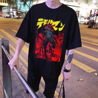 LYZH Harajuku Men T Shirt Japan Anime Debiruman Cool Devilman Cry Print T-shirt  Summer Tops Cotton Short Sleeve Streetw