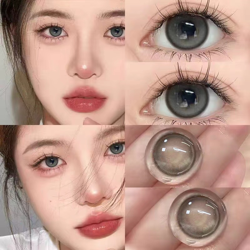 【0.00-5.00】UYAAI x FRESHLADY คอนแทคเลนส์สายตาสั้น สีน้ําตาล สีเทา ขนาดเล็ก 14.2 มม.