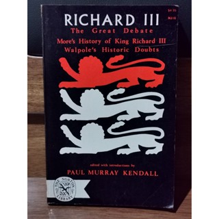 Richard III The Great Debate / Paul Murray Kendall / ตำหนิตามภาพ