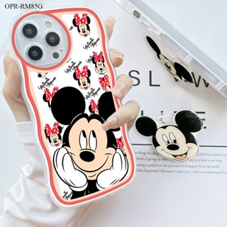 Realme 9 9i 8 8i 7i C17 Pro Plus Pro+ 5G 4G เคสเรียวมี สำหรับ Case Cartoon Mouse Wave Bracket เคส เคสโทรศัพท์ เคสมือถือ Full Back Cover Soft Cases Protective Shell Shockproof Casing