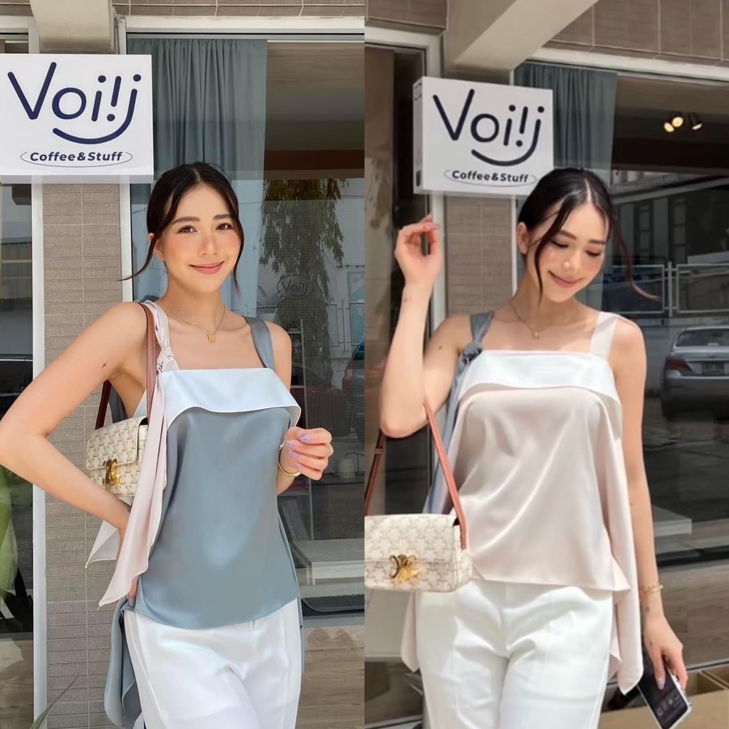 Basics by sita ‼️New in pack‼️ Top เสื้อสายเดี่ยวผ้าซิลล์ซาตินอย่างดี