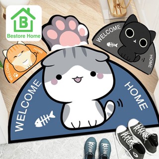 BestoreHome : พรมเช็ดเท้า พรมปูพื้นตกแต่งบ้าน ห้องนั่งเล่น ห้องครัว ห้องน้ำ ลายการตูนน่ารัก กันลื่น พื้นนุ่ม พร้อมส่ง