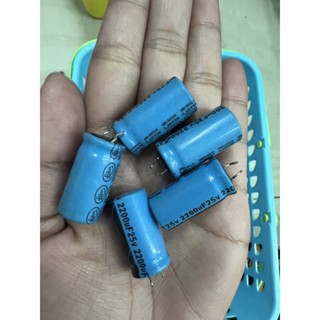 โล๊ะ( แพ็ค 10ตัว )capacitor  2200uf 25v ขาสั้น ตัวเก็บขายถูก