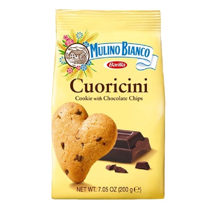 Mulino Bianco Cuoricini Cookie Chocolate Chips Barilla 200 G.