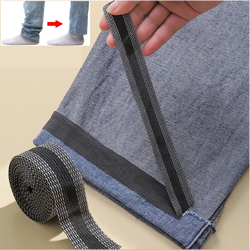 เทปกาวในตัว สําหรับเย็บขอบกางเกง ขา สั้นลง เครื่องมือเย็บผ้า เทปแปะ รีดบนกางเกงยีน เสื้อผ้า ความยาวสั้นลง