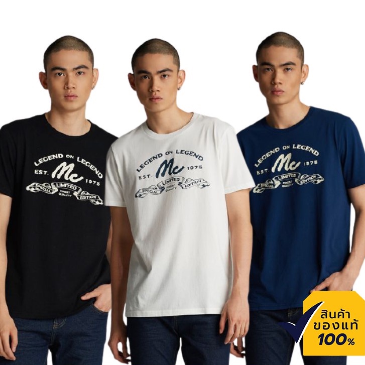 Mc Jeans เสื้อยืดแขนสั้นผู้ชาย คอกลม สีขาว ผ้านุ่ม ใส่สบาย ไม่ระคายเคืองผิว มีให้เลือก 3 รุ่น MTSZ60_05