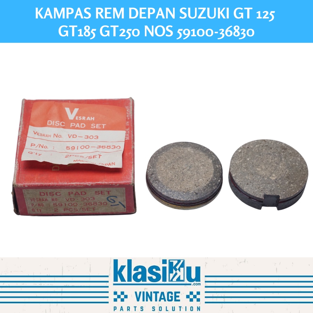 ผ้าเบรคหน้า Suzuki Gt 125 Gt185 Gt250 Nos 59100-36830