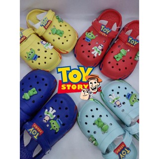 🚀พร้อมส่ง รองเท้าเด็กหัวโต รัดส้น พื้นยาง ลาย Toy Story มี 4 สี  ฟ้า เหลือง แดง น้ำเงิน