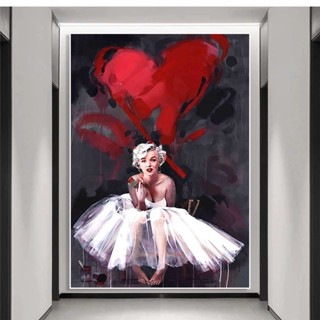 ใหม่ โปสเตอร์ผ้าใบ พิมพ์ลาย Marilyn Monroe Portrait สําหรับตกแต่งผนังห้องนอน