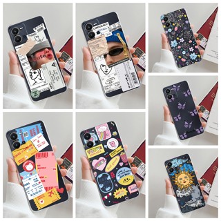 เคสโทรศัพท์มือถือแบบนิ่ม TPU ใส กันกระแทก ลายฉลากศิลปะ แฟชั่น สําหรับ Vivo V25 V25e