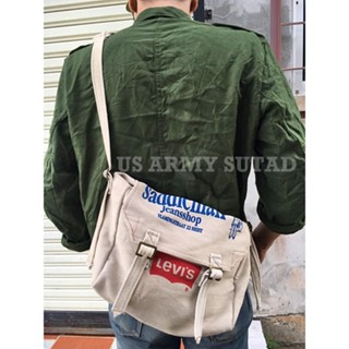 กระเป่าสะพาย ผช กระเป๋าทรงแมสเซนเจอร์ Messenger bag ผ้าเเคนวาส กระเป๋าสะพายผช90 กระเป๋าสะพายข้างวินเทจ