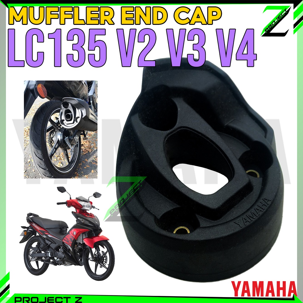 MUFFLER END CAP สีดํา LC135 LC135 ใหม่ LC135 V2 V3 V4