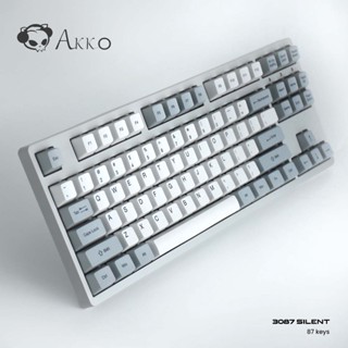 AKKO คีย์บอร์ดเกมมิ่ง รุ่น 3018 87key Silent แป้นพิมพ์ภาษาอังกฤษ พร้อมคีย์แคปภาษาไทย 87ปุ่ม Brown / Red Switch